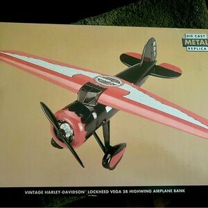 Harley Davidson Die Cast 1932 Lockheed Vegas Plane Bank